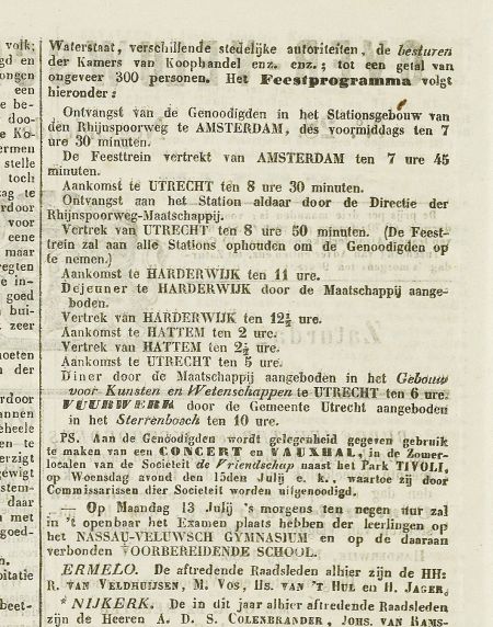 start trein utrecht 150 jr. 16-7-1863 overveluwshc weekblad -X